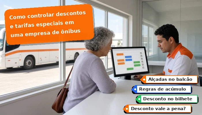 Imagem ilustrativa: Como controlar descontos e tarifas especiais em uma empresa de ônibus