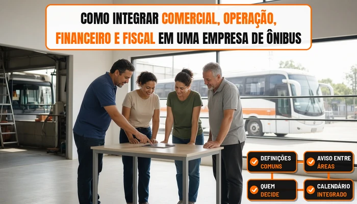 Imagem ilustrativa: Como integrar comercial, operação, financeiro e fiscal em uma empresa de ônibus